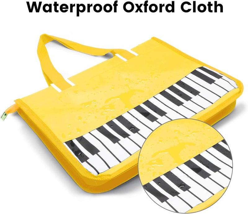 BestSounds Piano Bag, Zipper Waterproof Oxford Cloth Music Piano Accessories Book Bag Tote for Students Kids, Girls, Women, Gifts for Music Lovers Musicians (Yellow) - Image 5